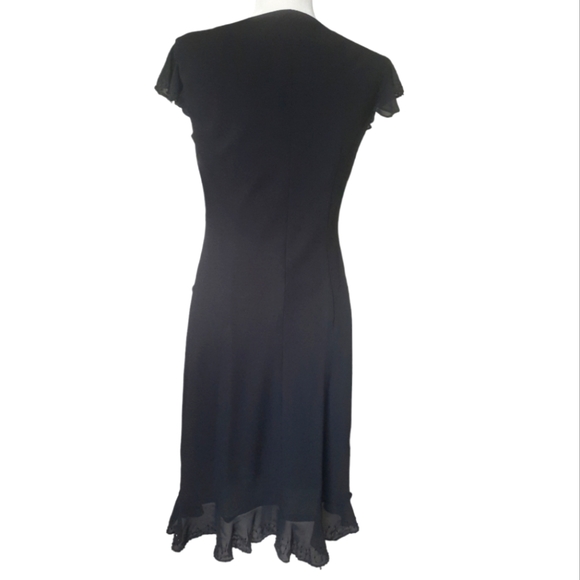 Jones Wear beaded flutter sleeve lined black dress size 6 - Picture 4 of 8